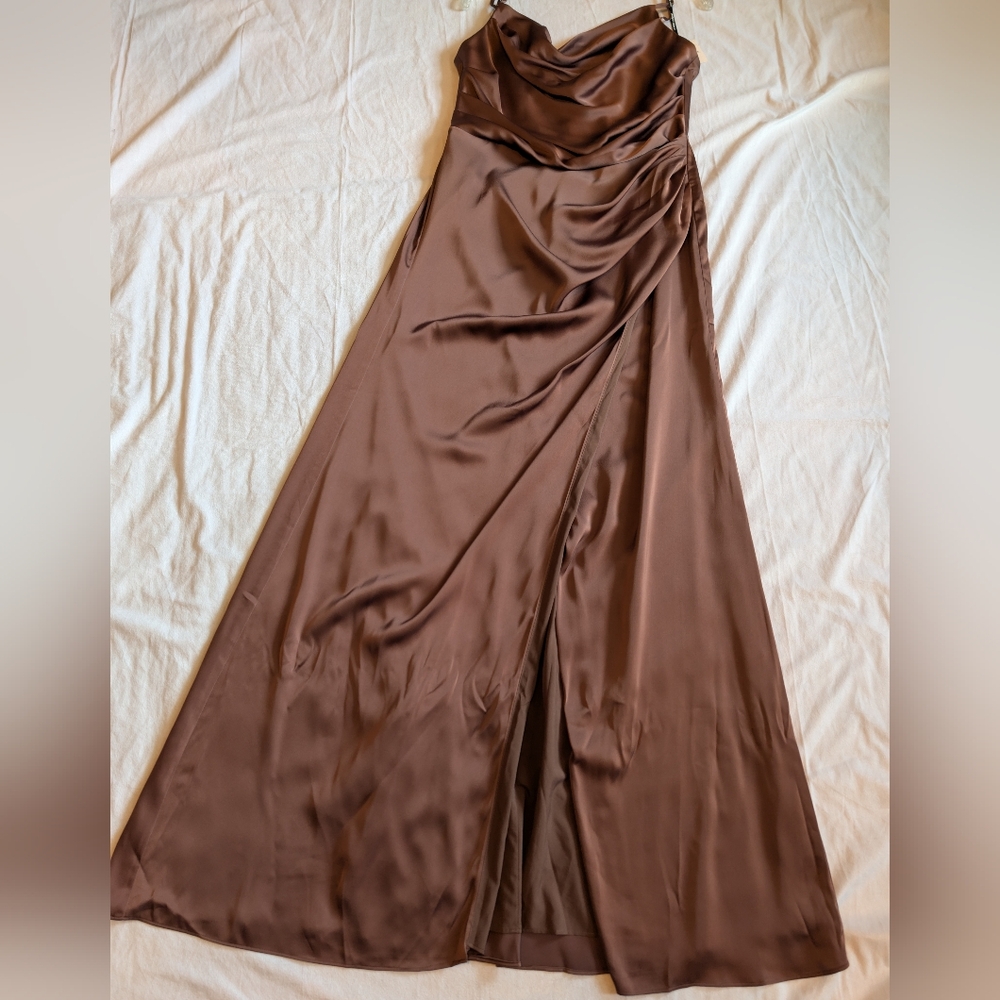 Birdie Grey Lydia Matte Cowl Neck Dress Size Large Holiday Party Dress - Picture 3 of 15